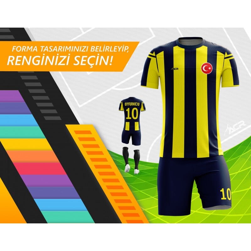 Kişiye Özel Futbol Forması - Sarı & Lacivert