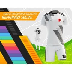 Kişiye Özel Futbol Forması - Siyah & Beyaz