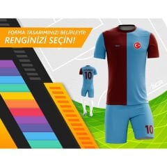 Kişiye Özel Futbol Forması - Bordo & Mavi