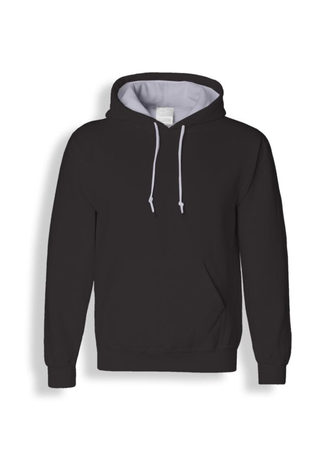 Füme Kapüşonlu Sweatshirt - Unisex Kalıp - Cepli Hoodie