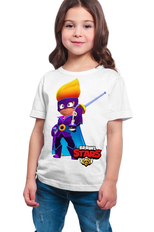 Brawl Stars - Amber De La Vega Kostüm - Dijital Baskılı Beyaz Unisex T-Shirt