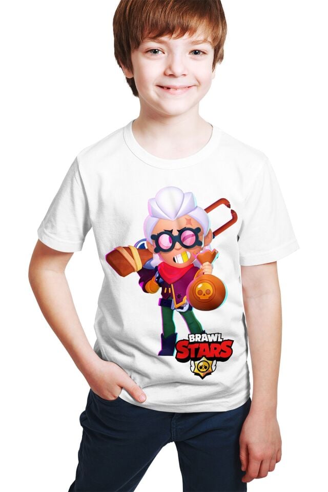 Unisex Beyaz  Brawl Stars - Belle - Dijital Baskılı  T-shirt