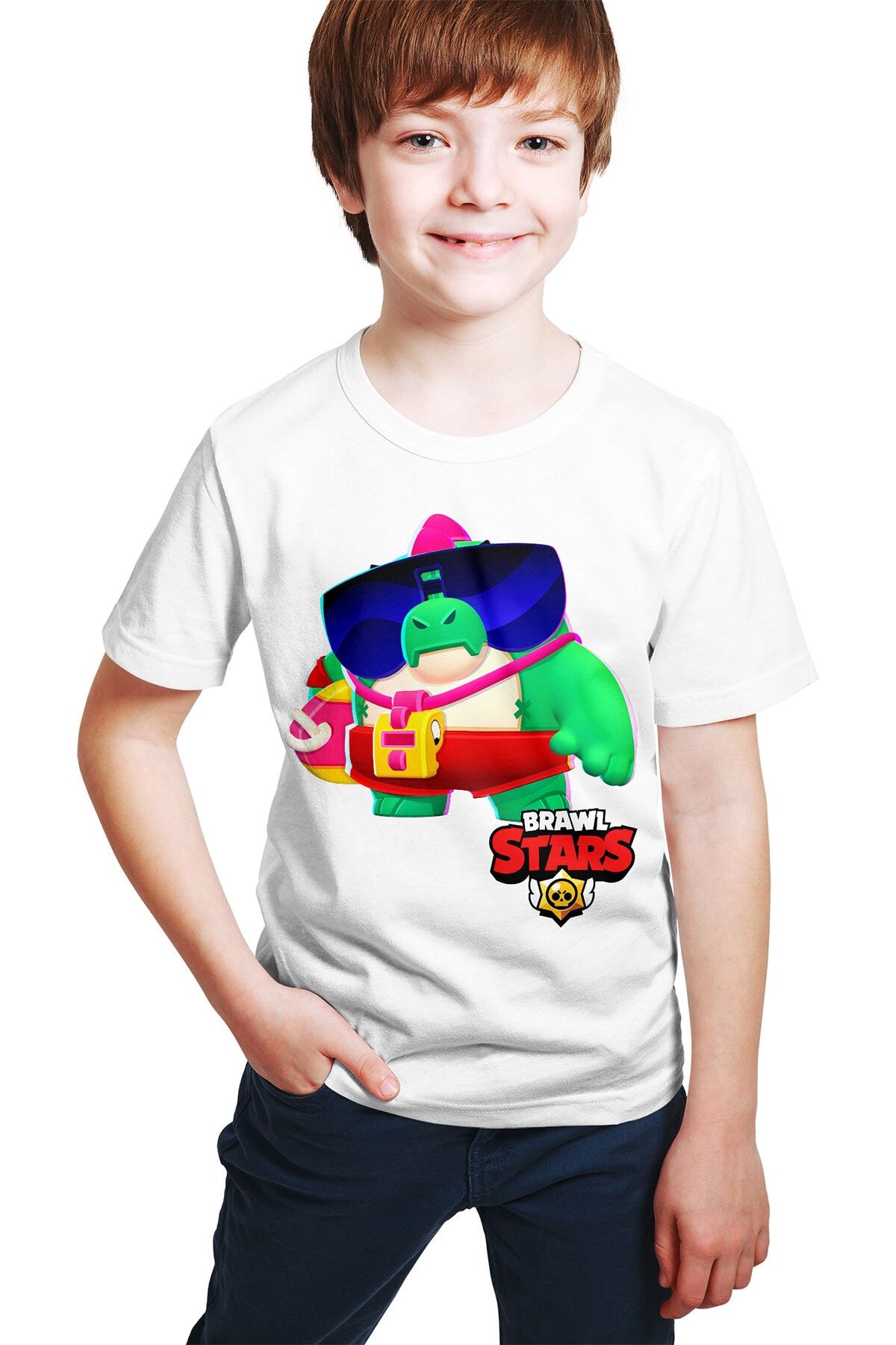 Unisex Çocuk Brawl Stars  Buzz Baskılı Beyaz T-shirt