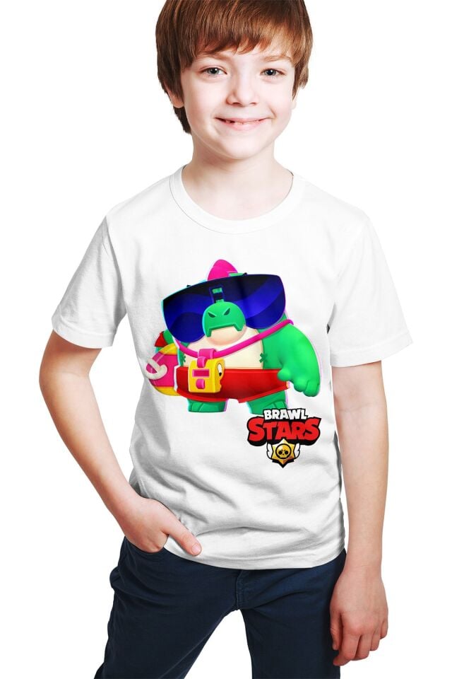 Unisex Çocuk Brawl Stars  Buzz Baskılı Beyaz T-shirt