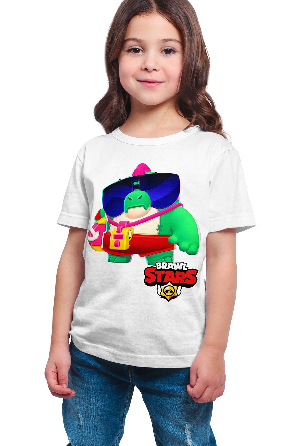 Brawl Stars Buzz Baskılı Beyaz Unisex Çocuk T-shirt
