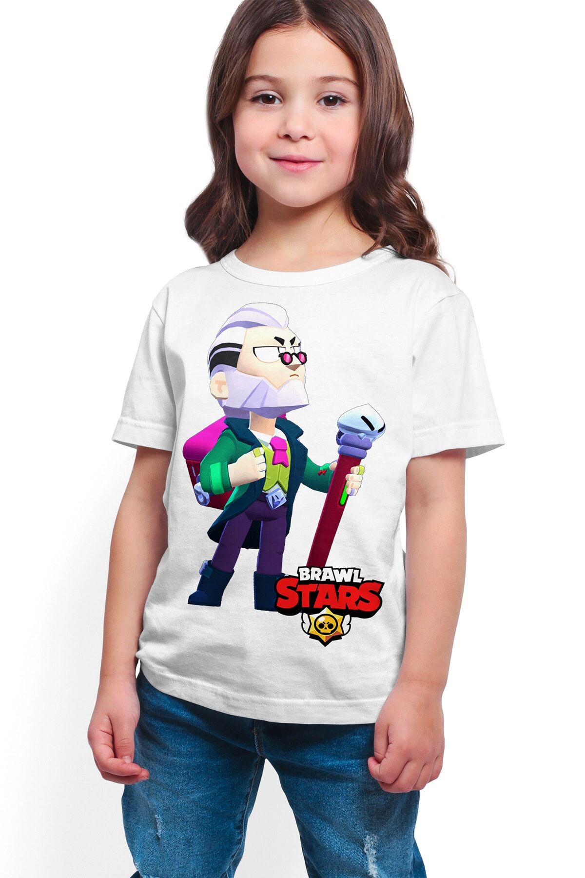 Unisex Brawl Stars - BYRON Dijital Baskılı Beyaz T-shirt K-01
