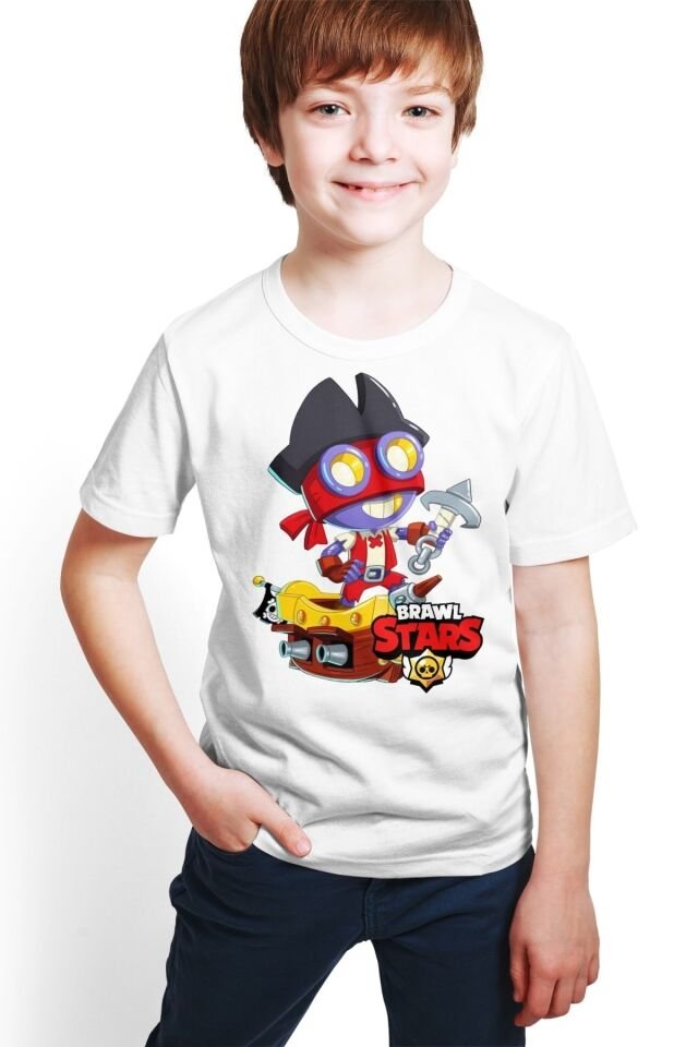 Dijital Baskılı Beyaz Unisex T-shirt E-04