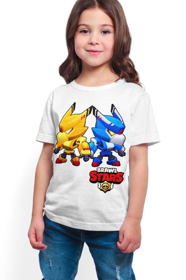 Brawl Stars - Crow - Dijital Baskılı  Kız Çocuk  Beyaz  T-shirt K-04
