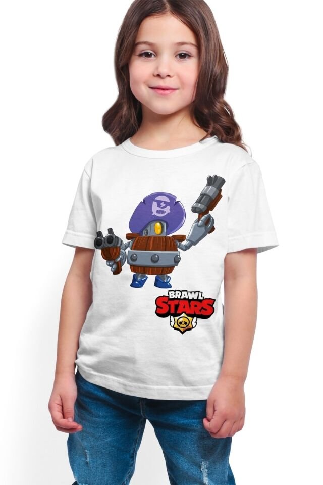 Brawl Stars - Darryl -  Beyaz  T-shirt K-01
