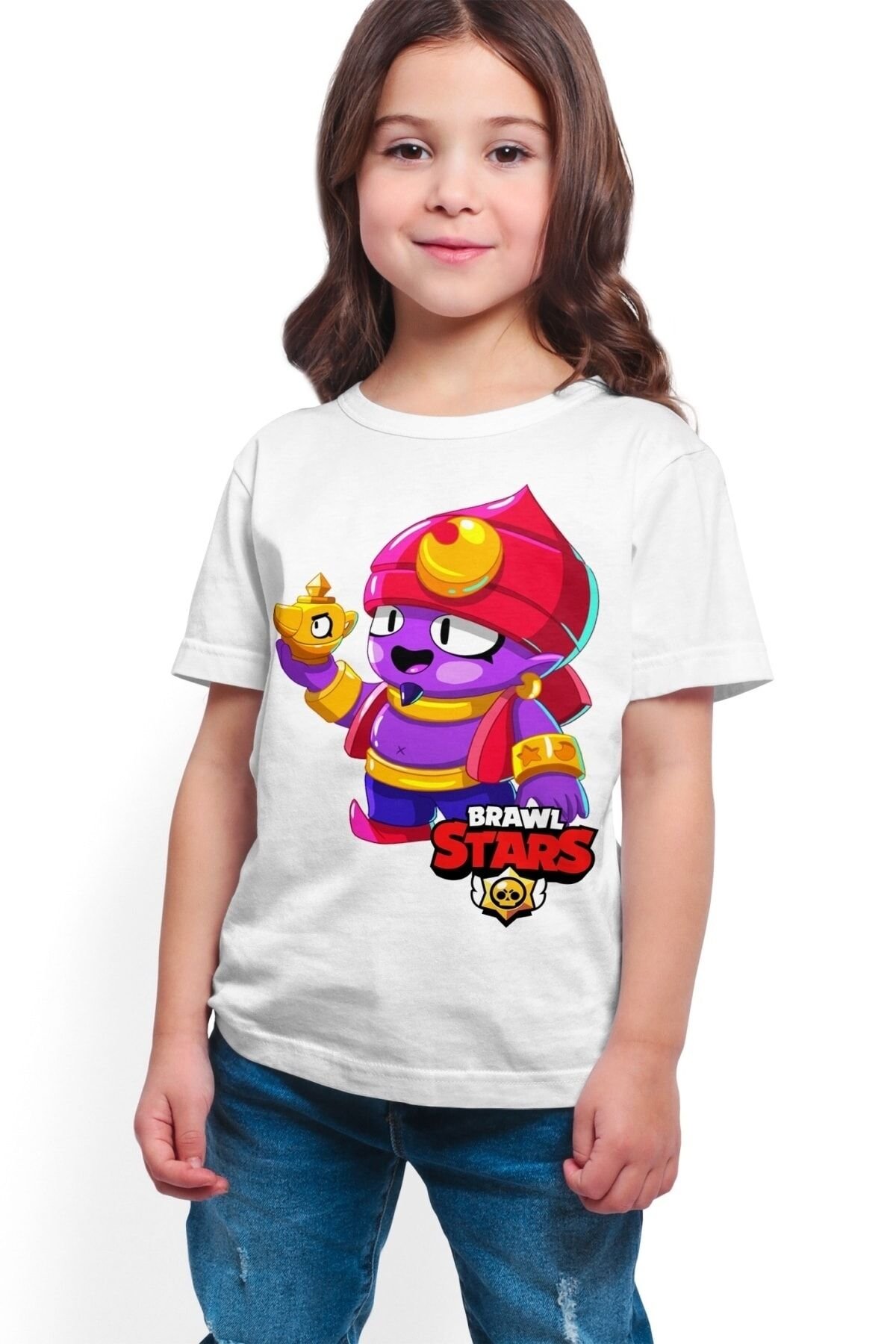 Brawl Stars - Gene - Dijital Baskılı Beyaz  T-shirt K-01