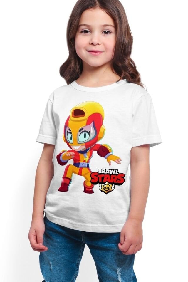 Brawl Stars - Max - Dijital Baskılı Kız Çocuk Beyaz  T-shirt K-01