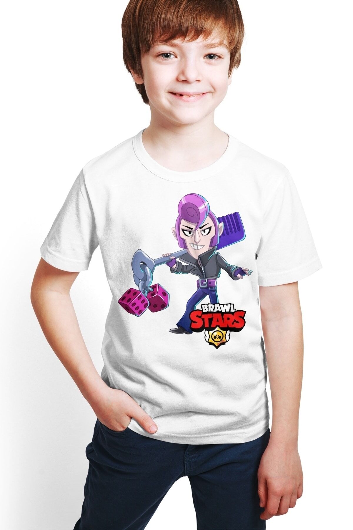 Brawl Stars  Mortis Dijital Baskılı Beyaz T-shirt E-01