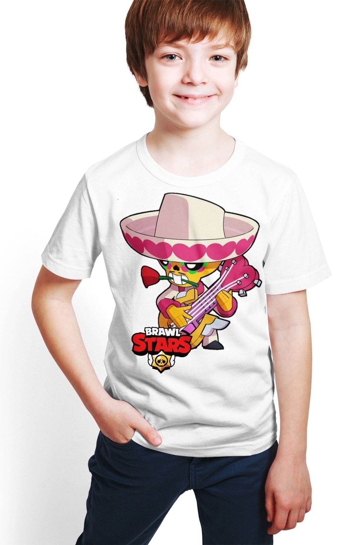 Brawl Stars - Poco - Dijital Baskılı Beyaz Unisex T-shirt E-06