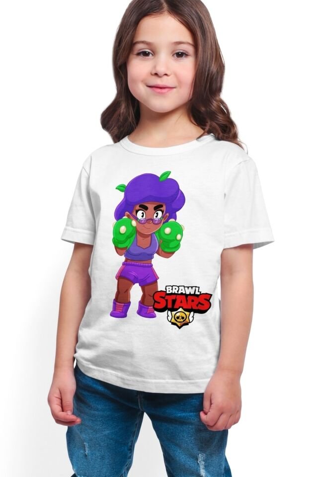 Brawl Stars - Rosa - Dijital Baskılı Beyaz Unisex T-shirt K-01
