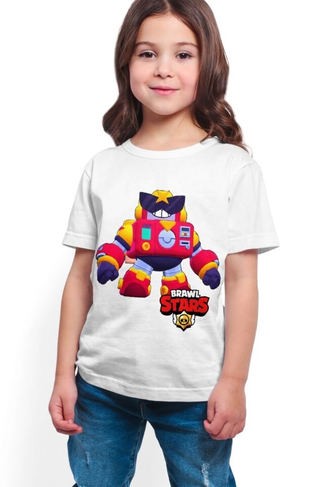 Brawl Stars - Surge - Dijital Baskılı Beyaz Unisex T-shirt K-01