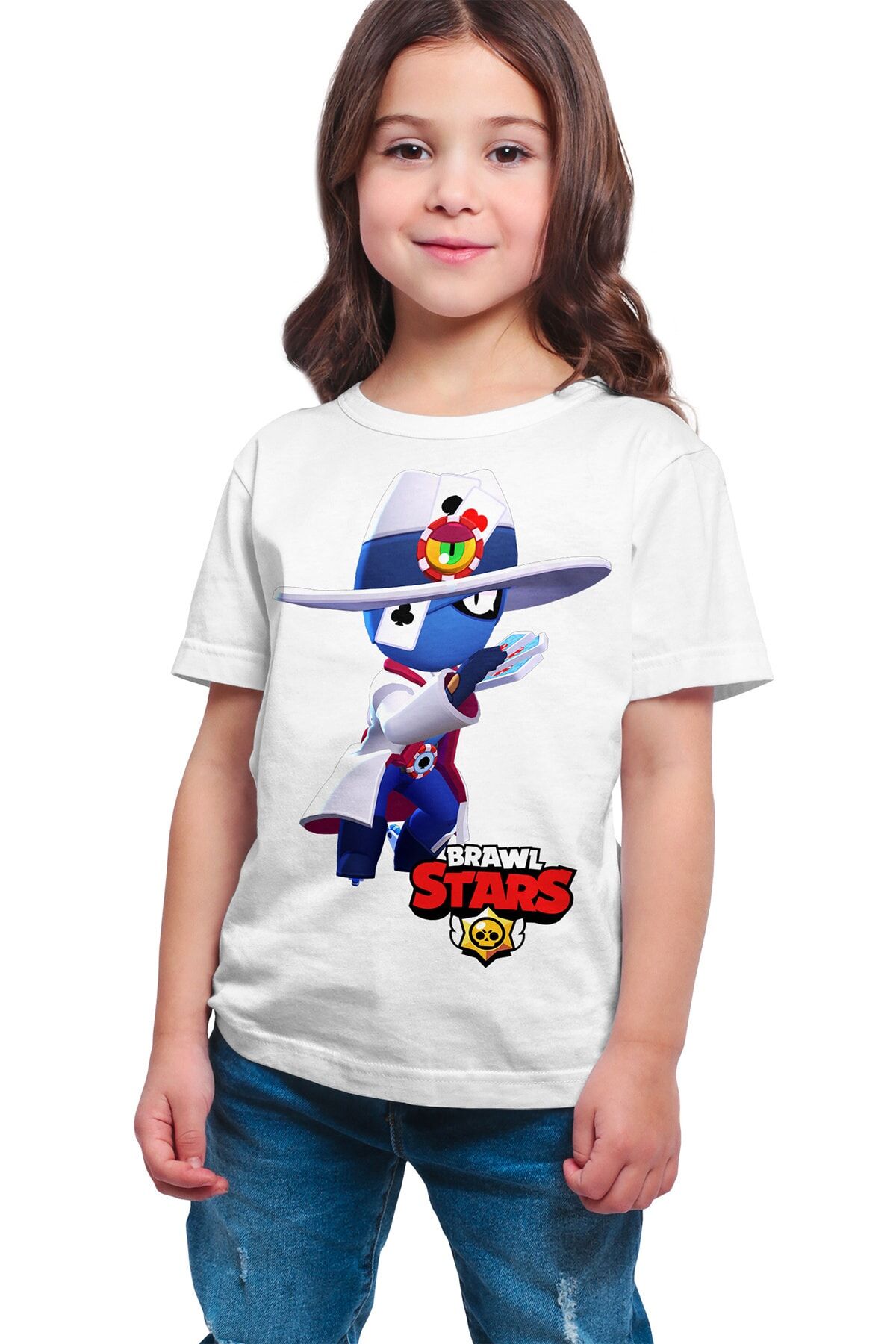 Brawl Stars - Talih Düşmanı Tara Kostümü Baskılı Beyaz Unisex T-Shirt