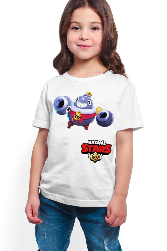 Kız Çocuk Beyaz Dijital Baskılı T-shirt K-01