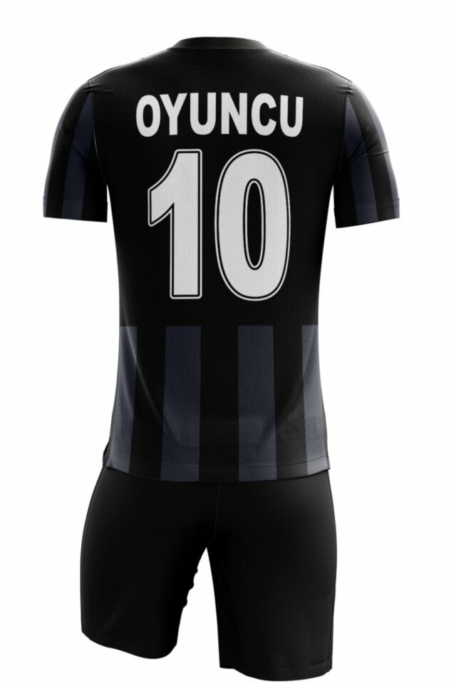 Futbol Forması Tek Üst Siyah&beyaz&gri Model - Kişiye Özel Isim Ve Numara Yazılabilir, Dijital Baskı