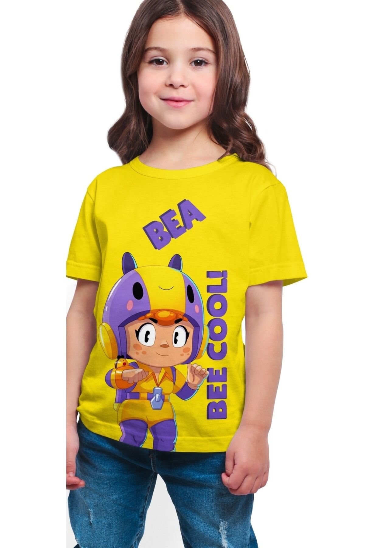 Brawl Stars - Bea - Full Dijital Baskılı Unisex T-shirt Sarı