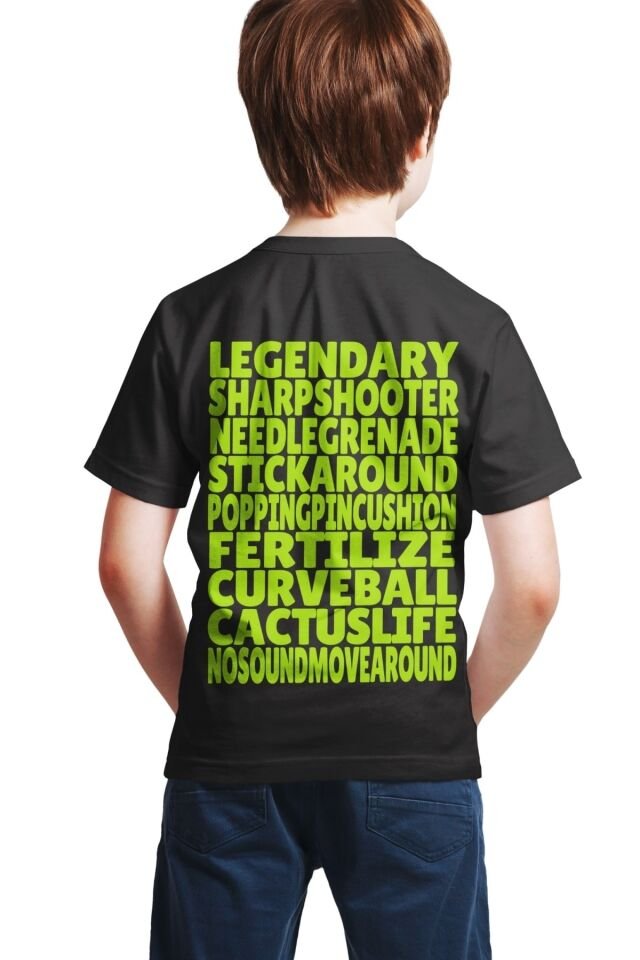 Brawl Stars - Spike - Full Dijital Baskılı Erkek Çocuk Siyah  T-shirt