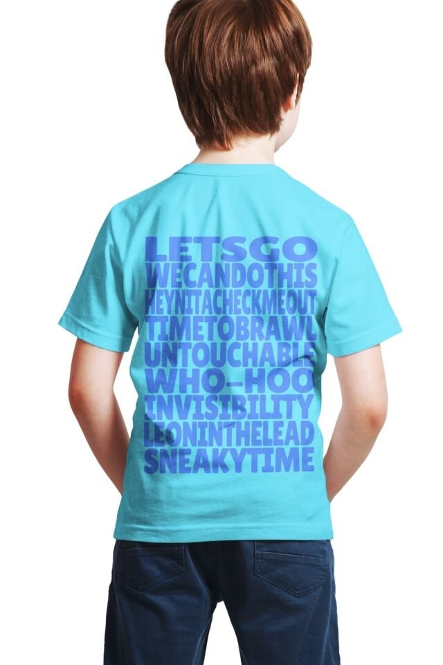 Erkek Çocuk Mavi  Brawl Stars - Werewolf Leon - Full Dijital Baskılı  T-shirt