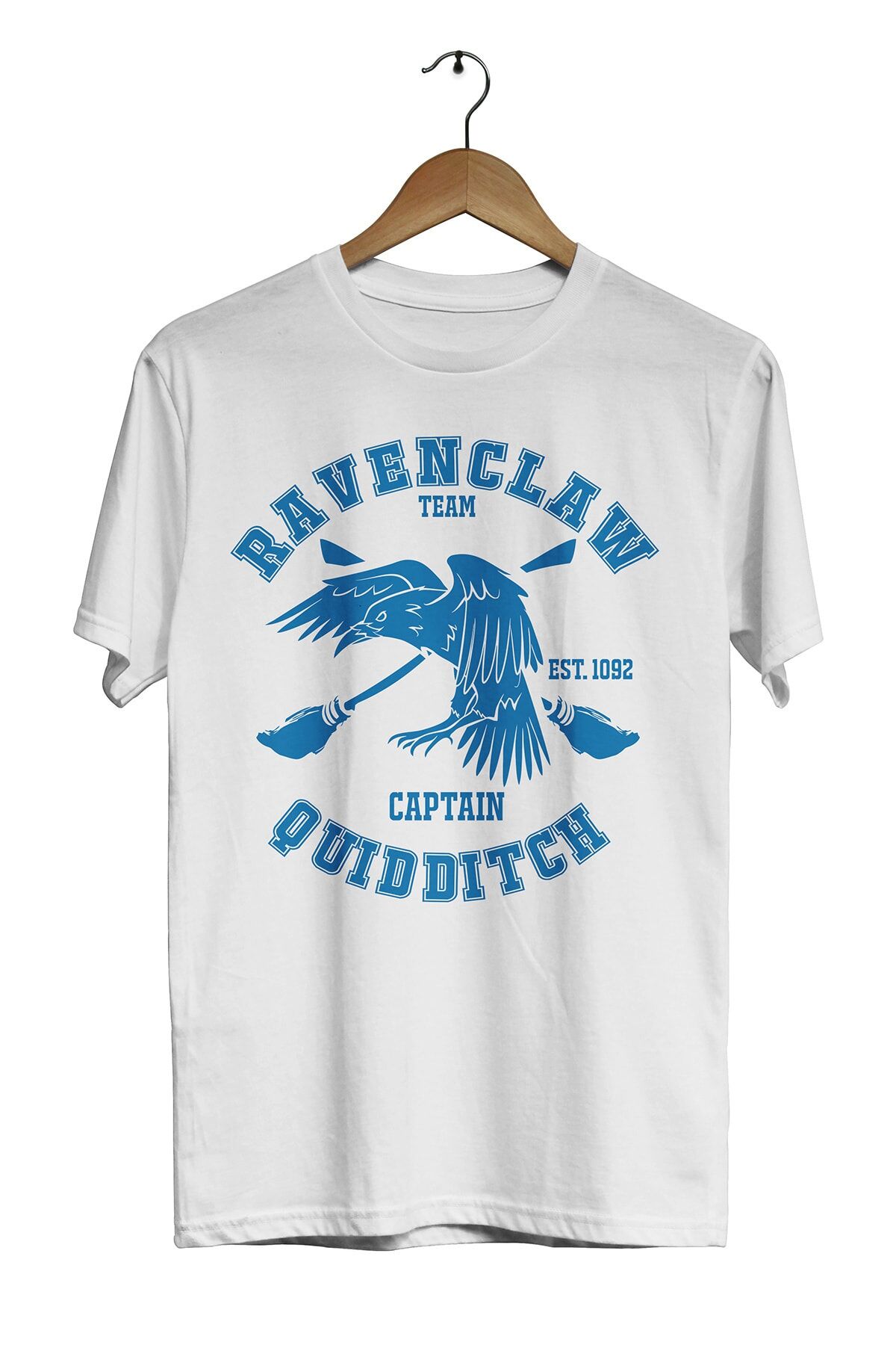 Unisex Beyaz Harry Potter Quidditch Team Rawenclaw Tişört