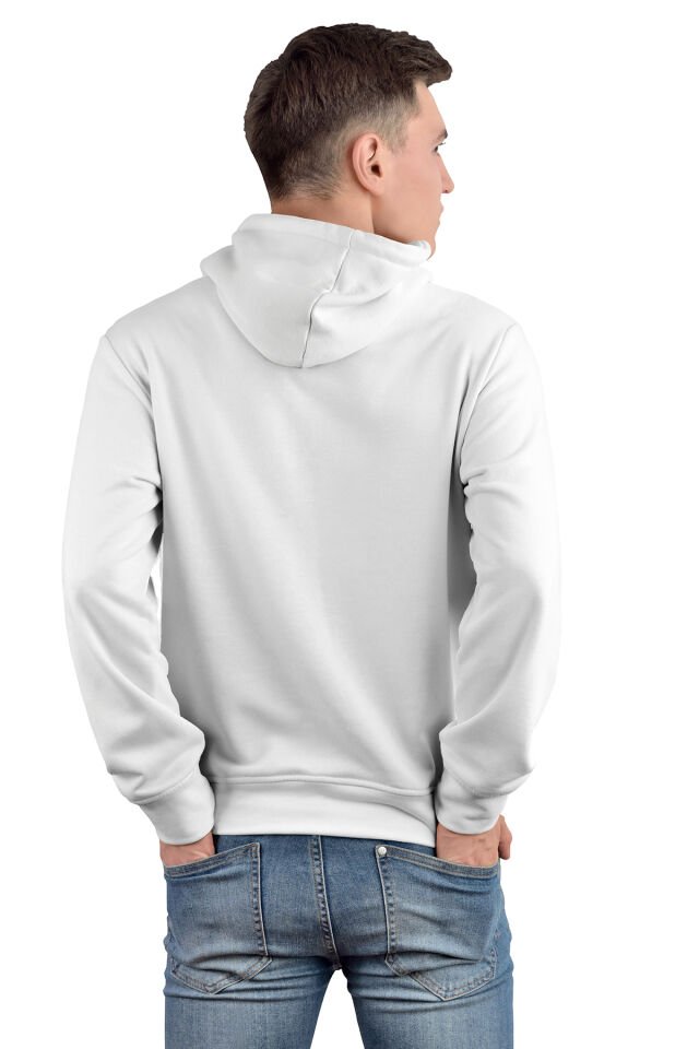 Muaythai Baskılı Kapşonlu 3ip Beyaz Kapüşonlu Büyük Beden