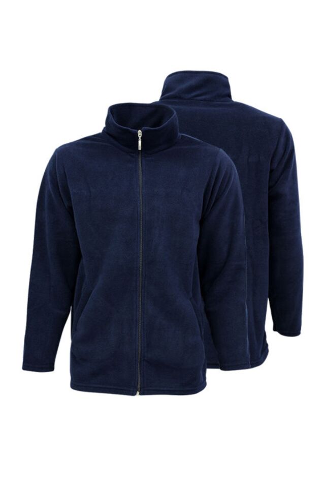 Lacivert Bato Yaka Tam Fermuarlı ve Cepli Outdoor Polar Ceket