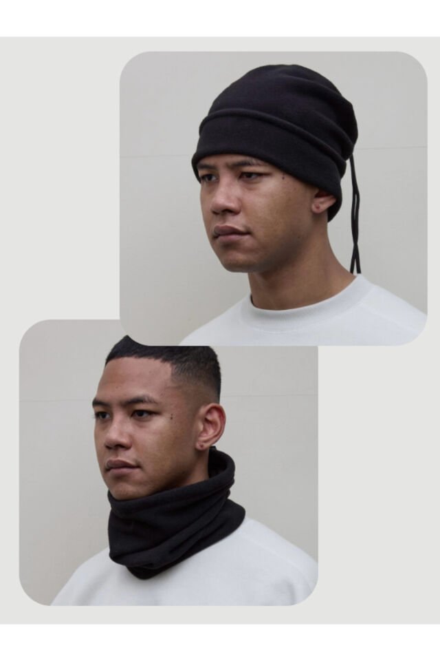 Siyah Polar Bere Ve Boyunluk - 10'lu Paket | Soğuk Havalara Özel Termal Koruma