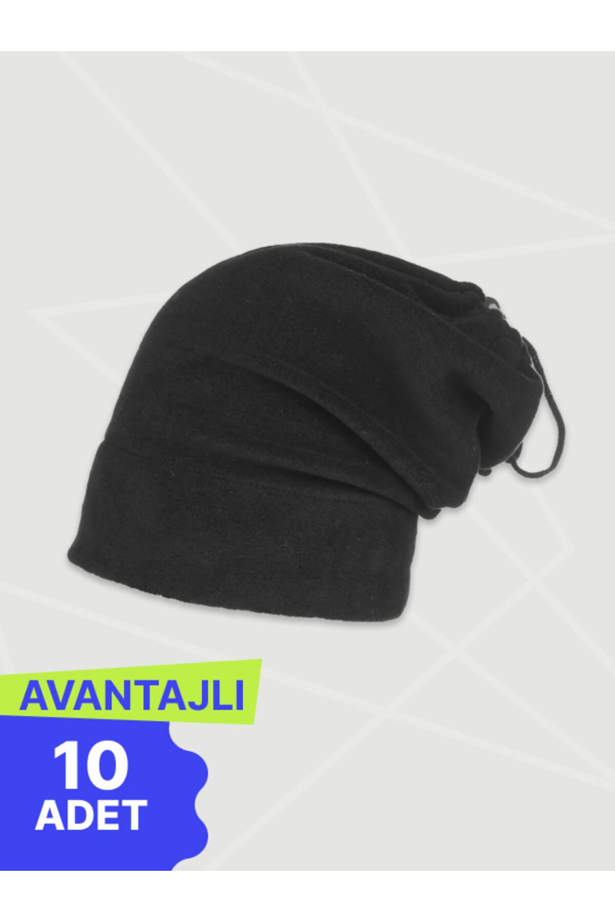 Siyah Polar Bere Ve Boyunluk - 10'lu Paket | Soğuk Havalara Özel Termal Koruma