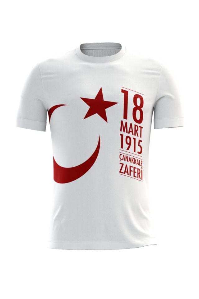 18 Mart Çanakkale Zaferi Temalı Beyaz Kappa Tişört - 02
