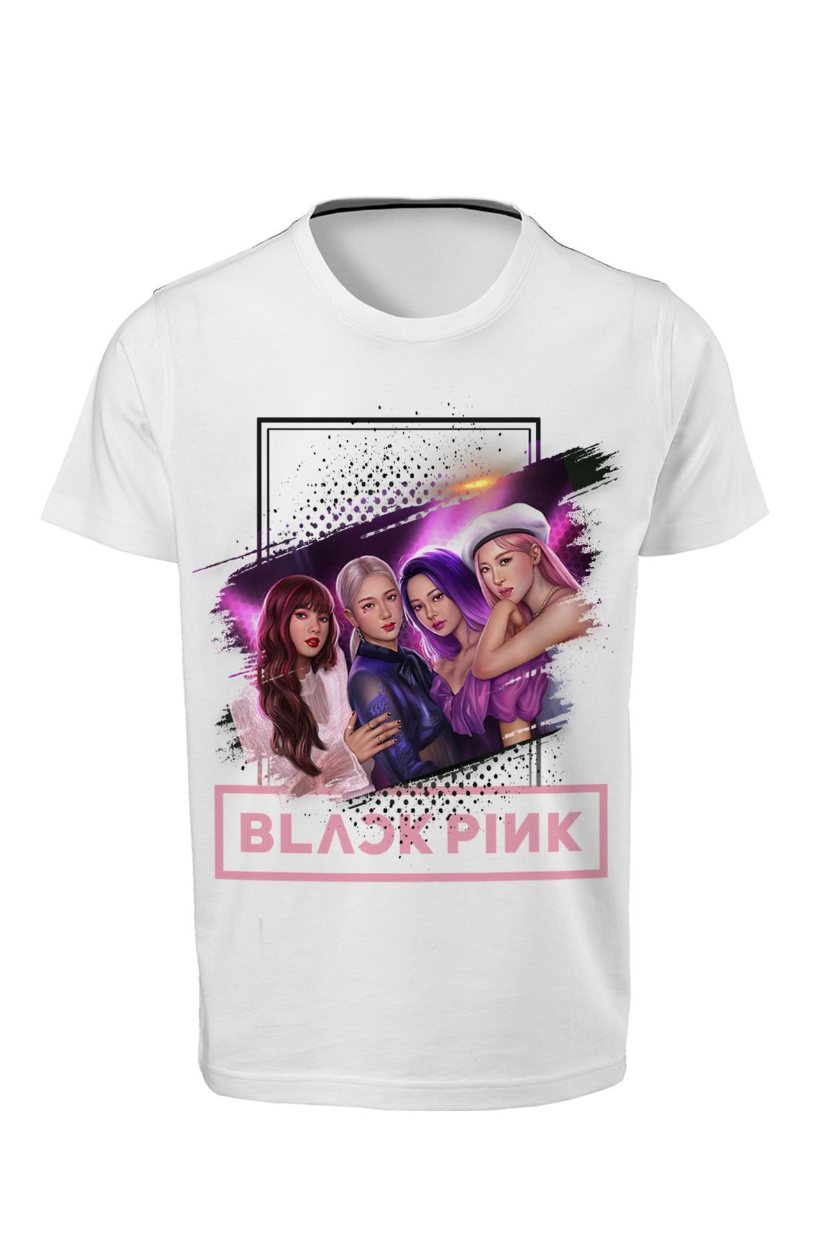 Blackpink - All Stars - Dijital Baskılı Beyaz Kız Çocuk T-shirt K-01
