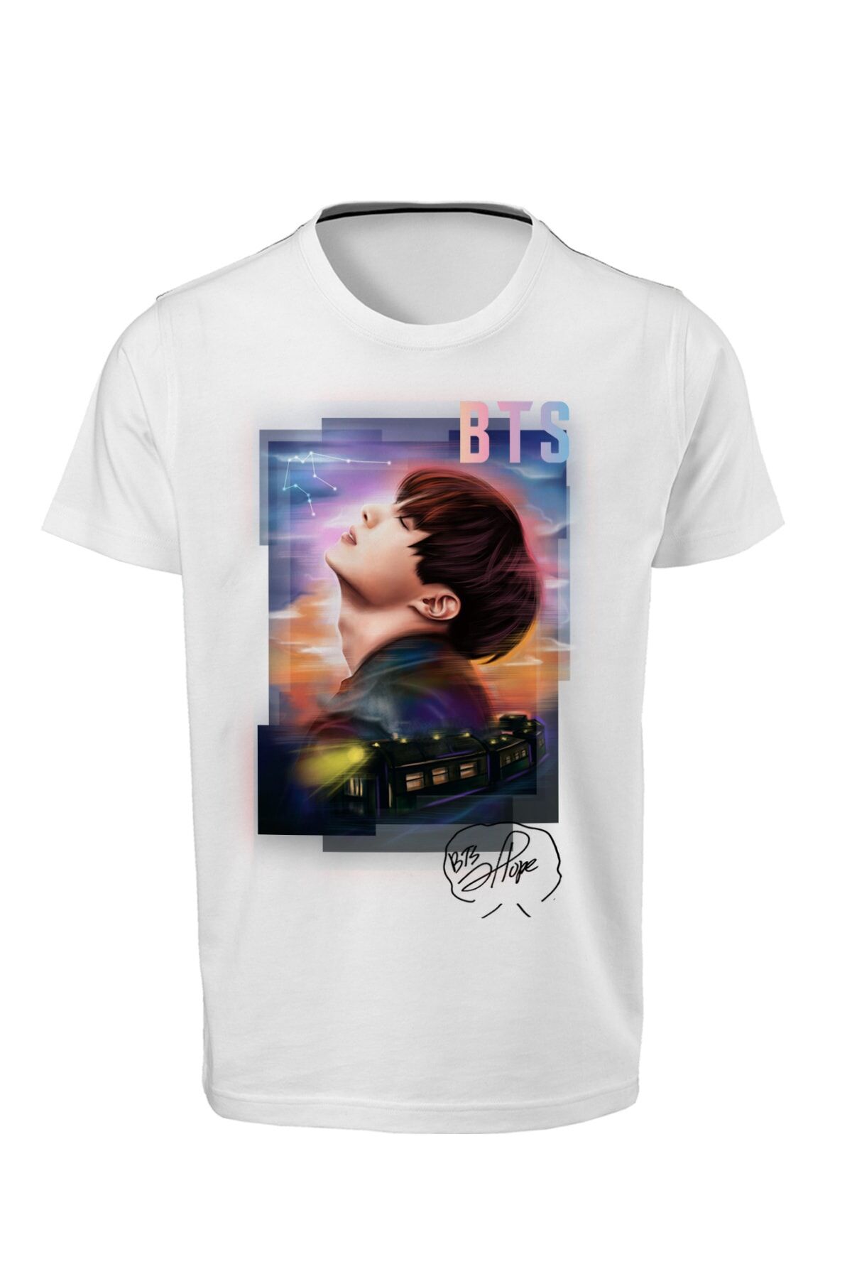 Bts - J-hope - Unisex Çocuk Beyaz Dijital Baskılı T-shirt E-02