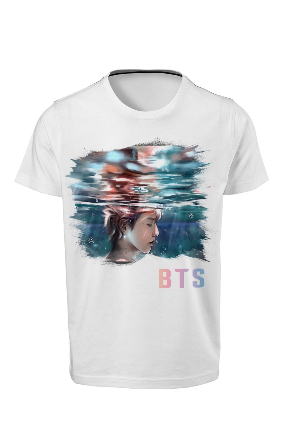Bts - Jungkook -Unisex Çocuk Beyaz  Dijital Baskılı  T-shirt E-04