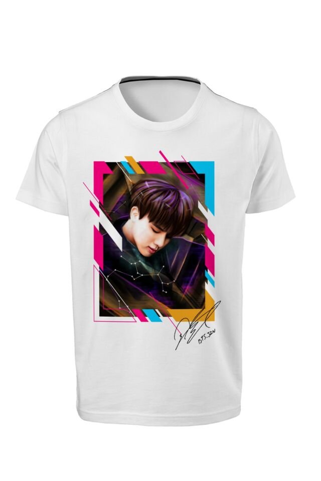 Bts - Kim Seok-jin - Unisex Çocuk Beyaz Dijital Baskılı  T-shirt E-05
