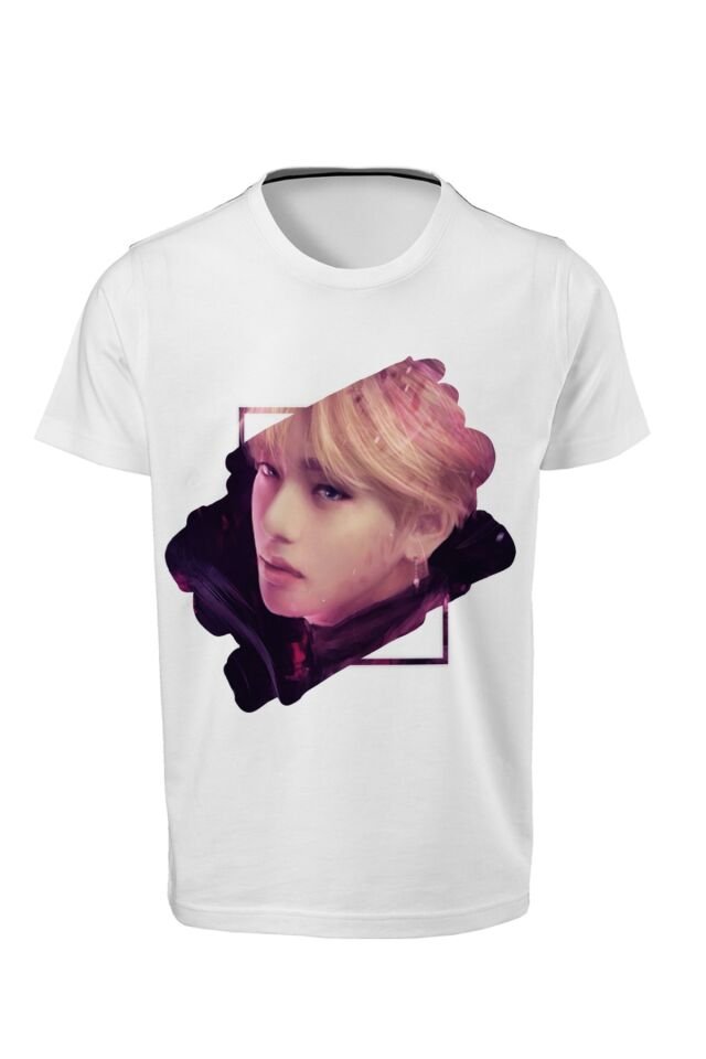 Bts - V - Dijital Baskılı Beyaz Unisex T-shirt K08