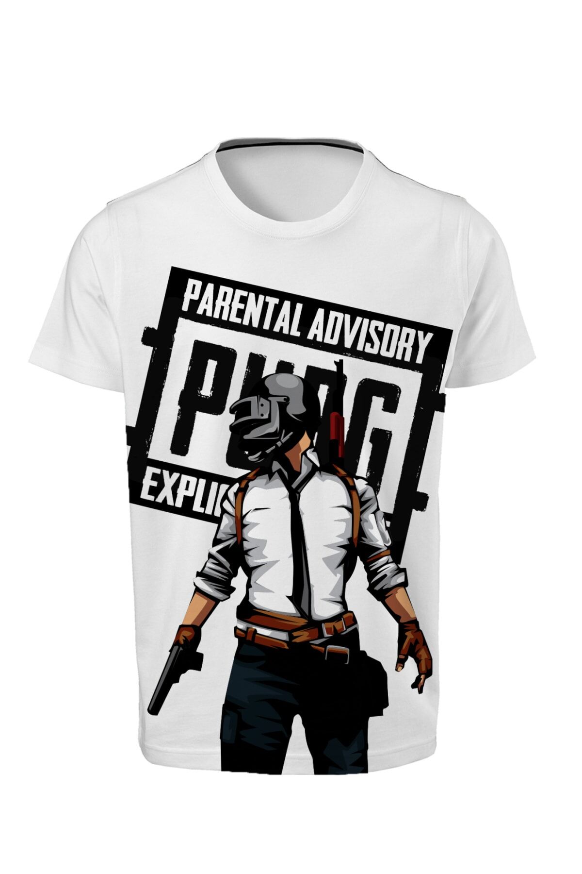 Pubg - Paec - Dijital Baskılı Beyaz Unisex T-shirt E-01