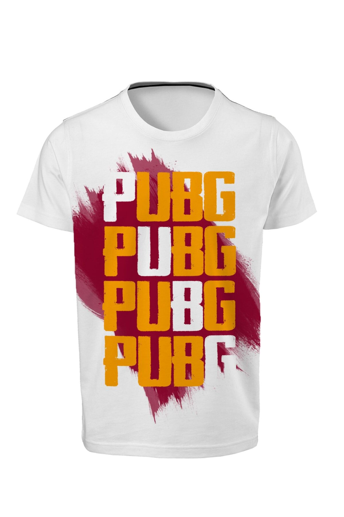Pubg Dijital Baskılı Sarı Kırmızı Unisex T-shirt E-01