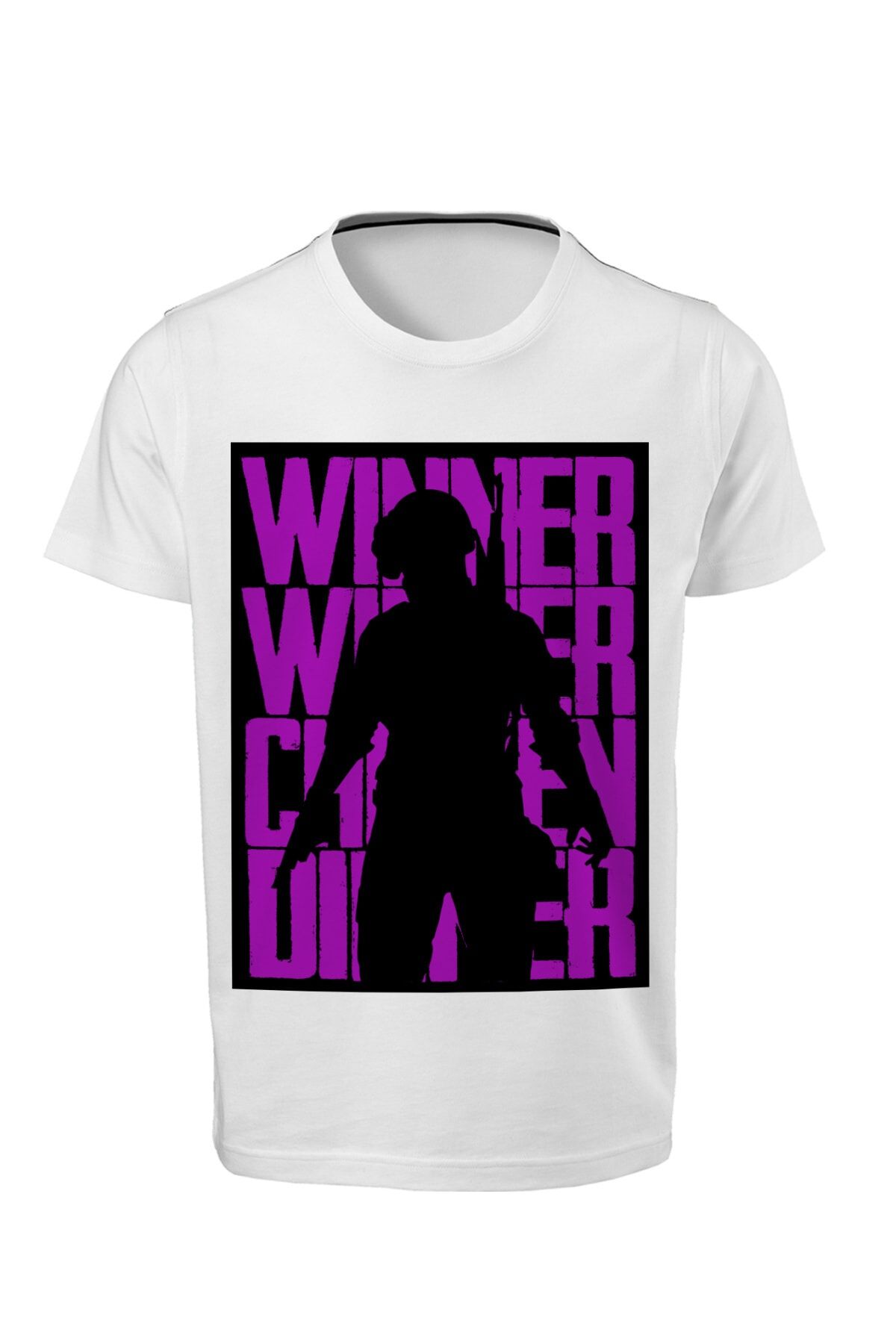Pubg - Winner Winner - Dijital Baskılı Mor Unisex T-shirt K-04