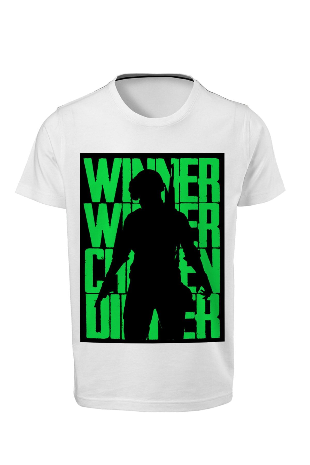 Pubg - Winner Winner - Dijital Baskılı Yeşil Unisex T-shirt K-06