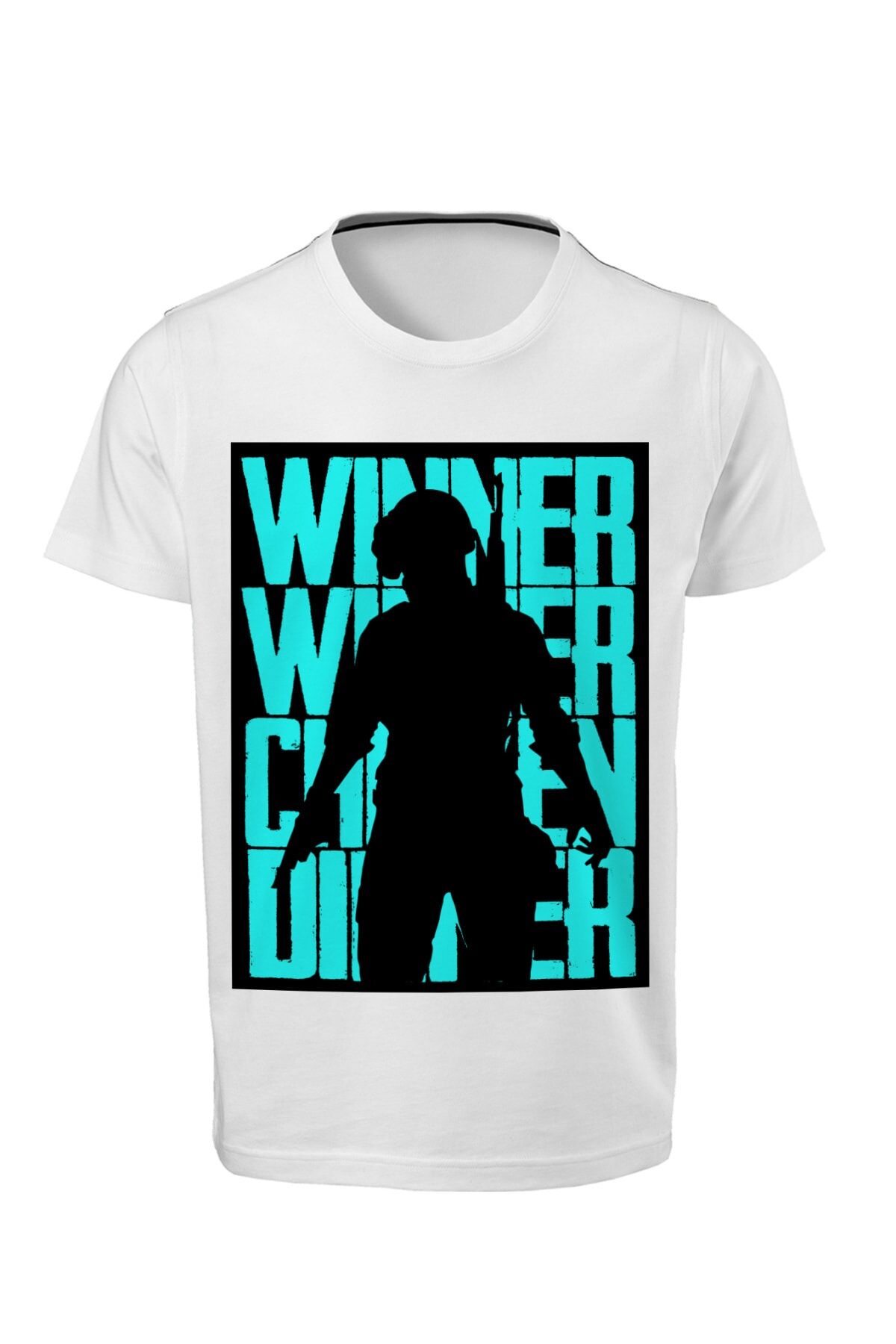Pubg - Winner Winner - Dijital Baskılı Turkuaz Unisex T-shirt E-07