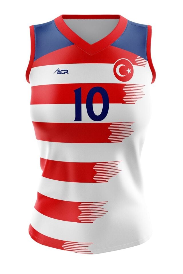 Voleybol Forması Model 716 - Kişiye Özel Isim Ve Numara Yazılabilir, Dijital Baskı Tasarım Tek Üst