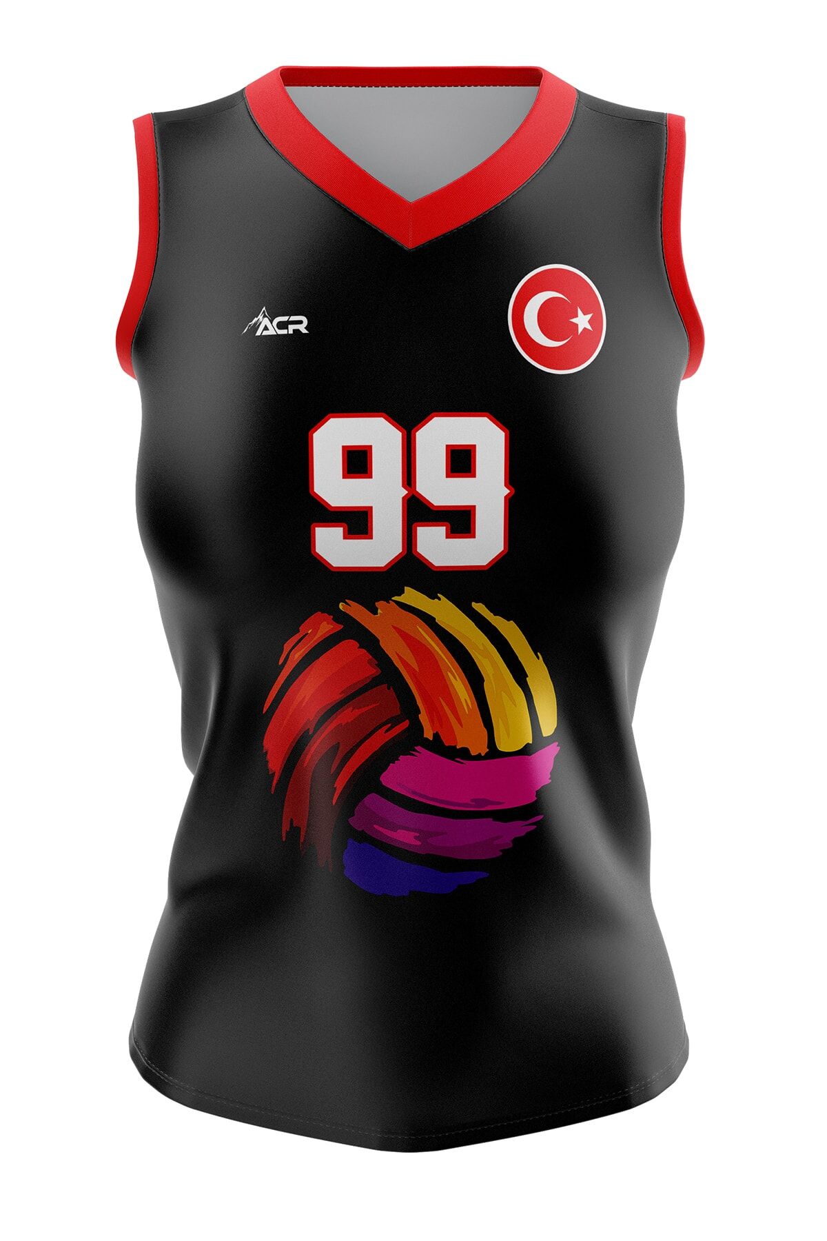 Voleybol Forması Model 719 - Kişiye Özel Isim Ve Numara Yazılabilir, Dijital Baskı Tasarım Tek Üst