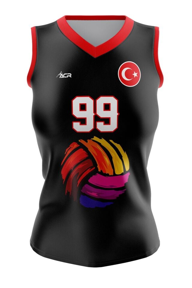 Voleybol Forması Model 719 - Kişiye Özel Isim Ve Numara Yazılabilir, Dijital Baskı Tasarım Tek Üst