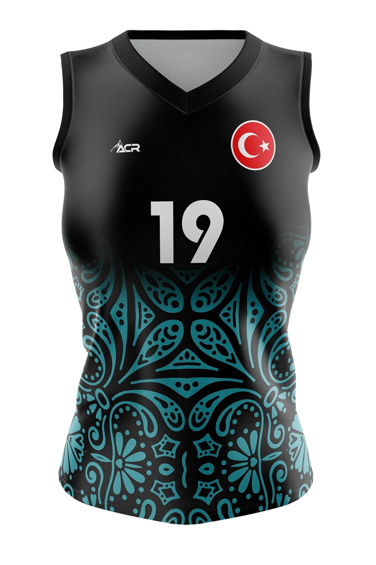 Voleybol Forması Model 720 - Kişiye Özel Isim Ve Numara Yazılabilir, Dijital Baskı Tasarım Tek Üst