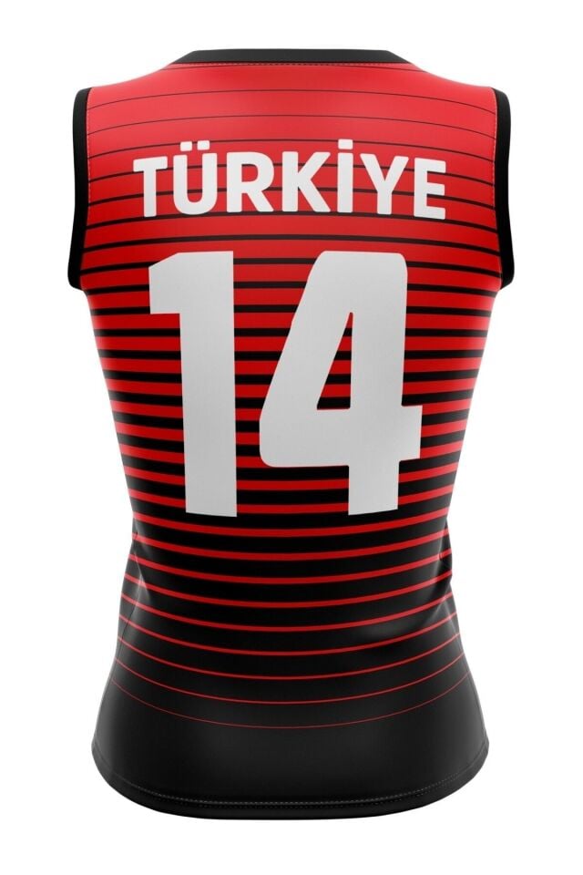 Voleybol Forması Türkiye Model - Kişiye Özel Isim Ve Numara Yazılabilir, Dijital Baskı Tek Üst