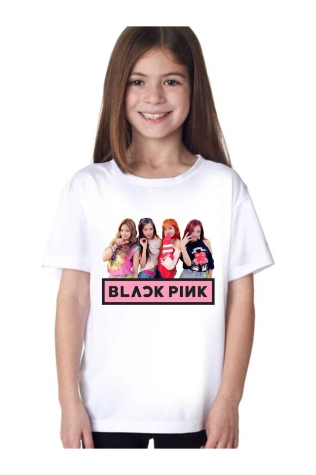 Black Pink Baskılı Çocuk Tişört D04